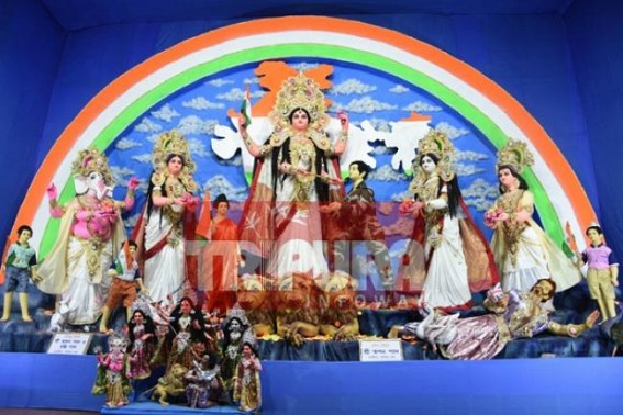 Sanghati Clubâ€™s unique Durga idol with patriotic flavor draws attention